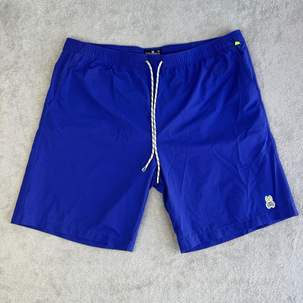 Psycho Bunny Swim Shorts Men's 3XL Blue Mesh Lined Surfing Logo Drawstring Waist